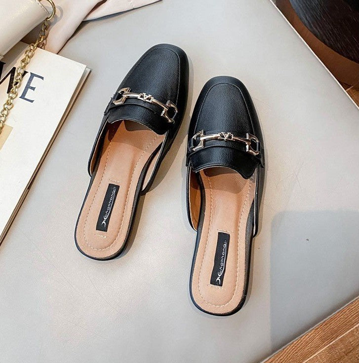 Summer New Style Heel-free Closed Toe Half Slippers For Women