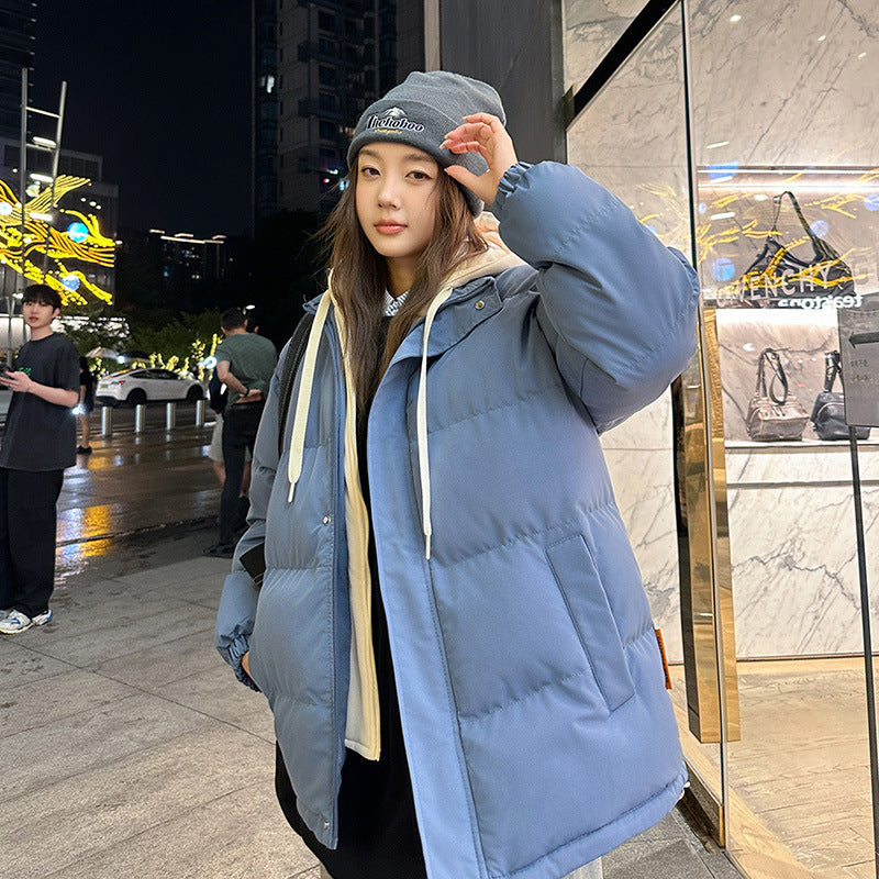 Fake Two-piece Cotton-padded Clothes Thickened Thermal Wear Winter Hooded Couple Coat