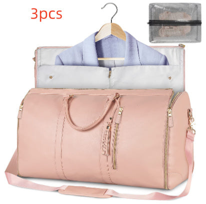 Large Capacity Travel Duffle Bag Women's Handbag Folding Suit Bag Waterproof Clothes Totes