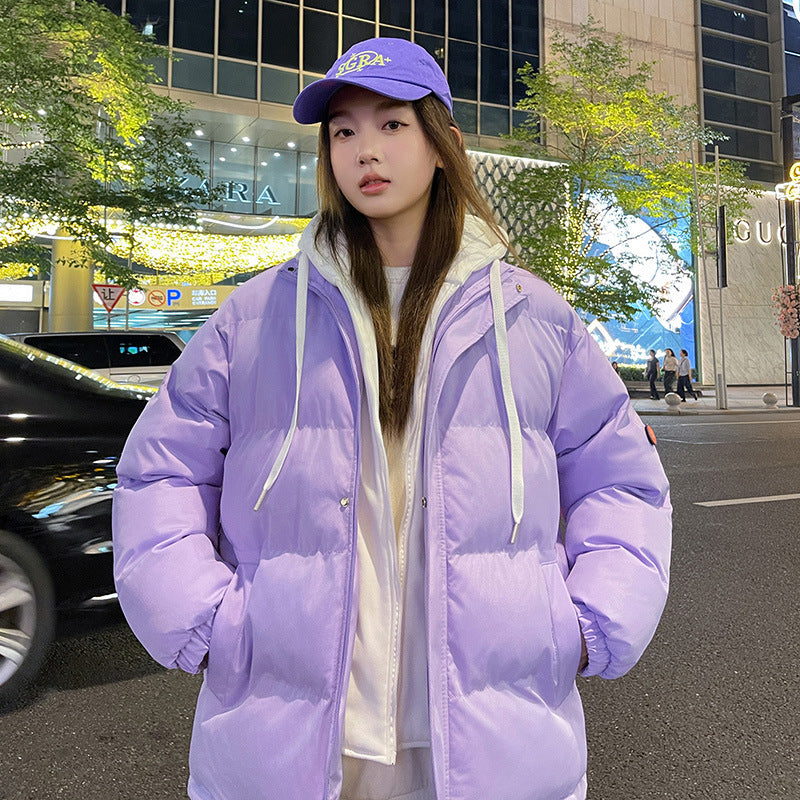 Fake Two-piece Cotton-padded Clothes Thickened Thermal Wear Winter Hooded Couple Coat