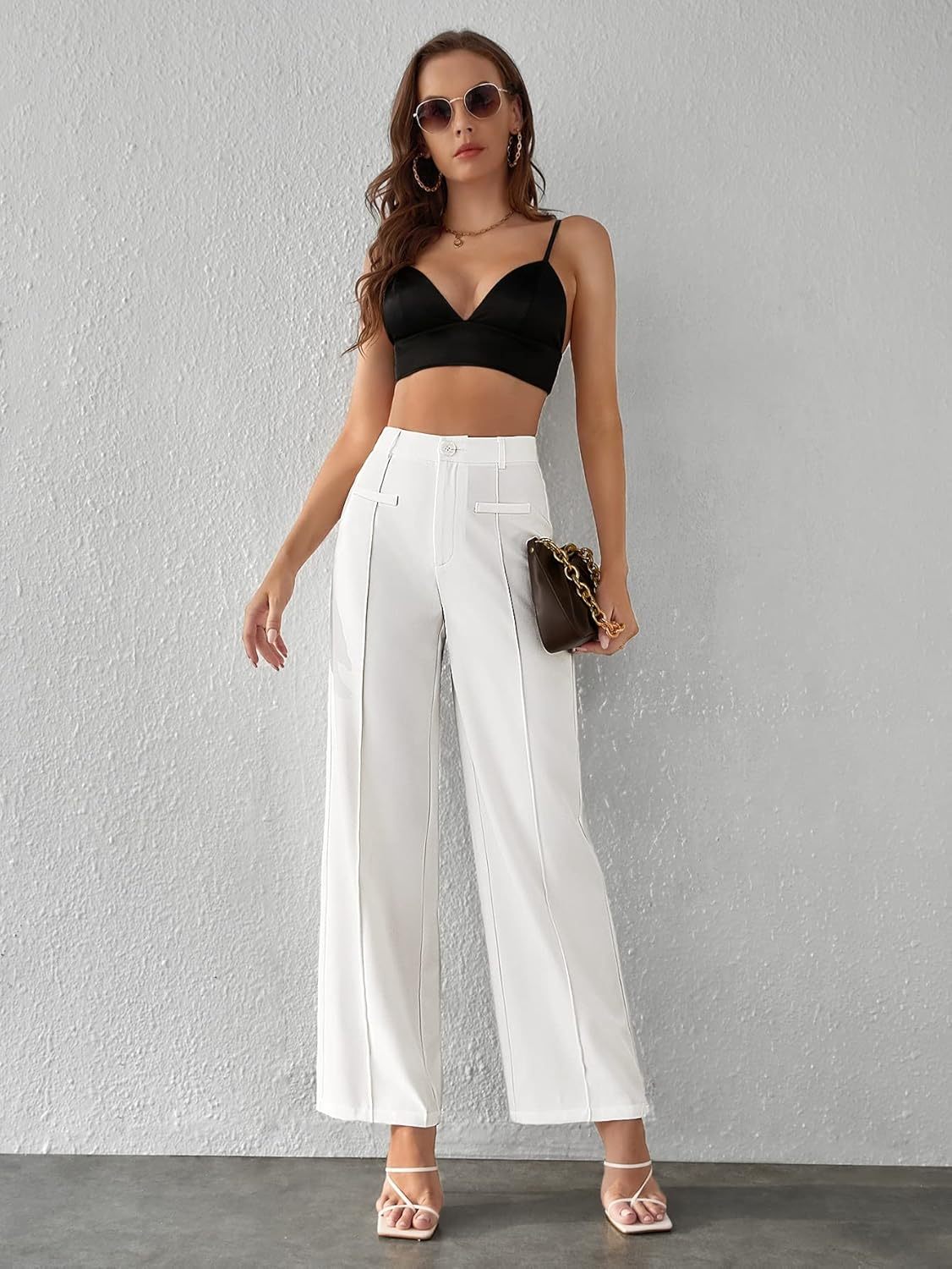 High Waist Drooping Wide Leg Pants