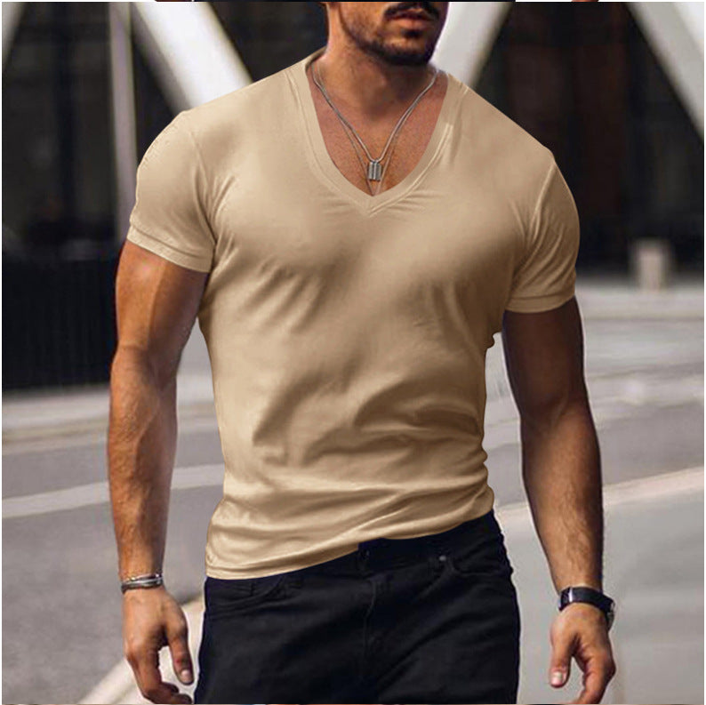 Men's Coat Solid Color Casual V-neck