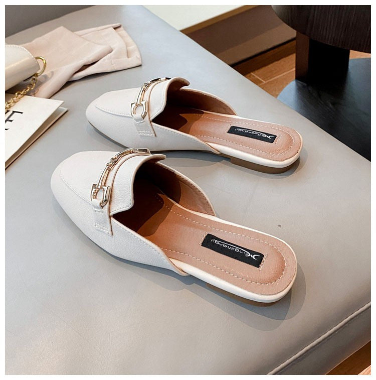 Summer New Style Heel-free Closed Toe Half Slippers For Women