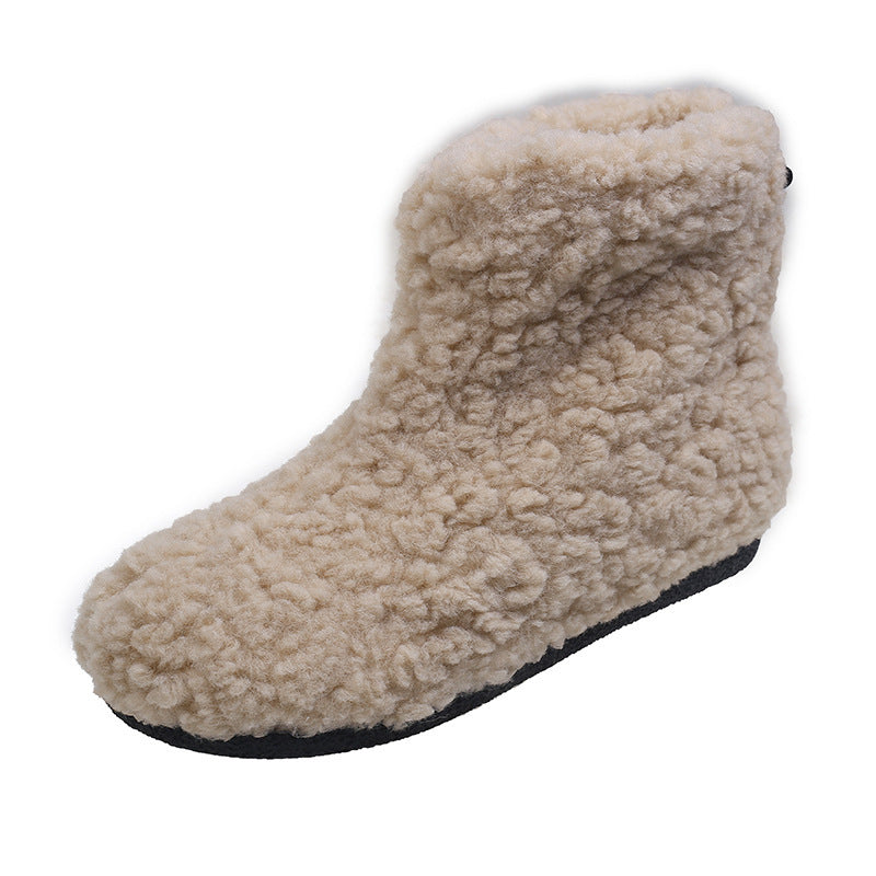 Round Toe Flat Bottom Fleece-lined Warm Sleeve Short Snow Boots