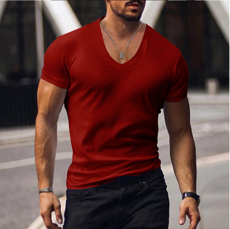 Men's Coat Solid Color Casual V-neck