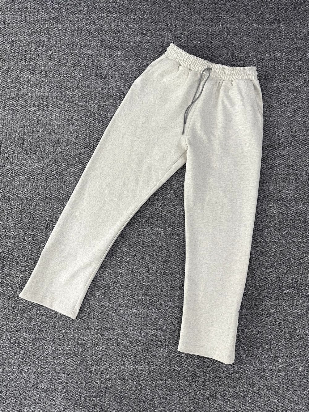 Heavy Weight Double-sided Cotton Base Straight One-piece Casual Pants